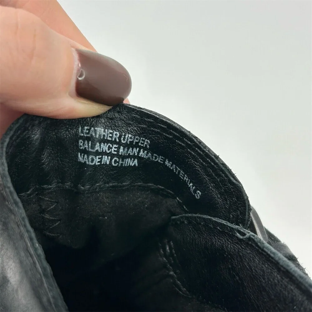 Born Kati Womens Ankle Booties Black Moto Harness Buckle Strap Size 6.5M